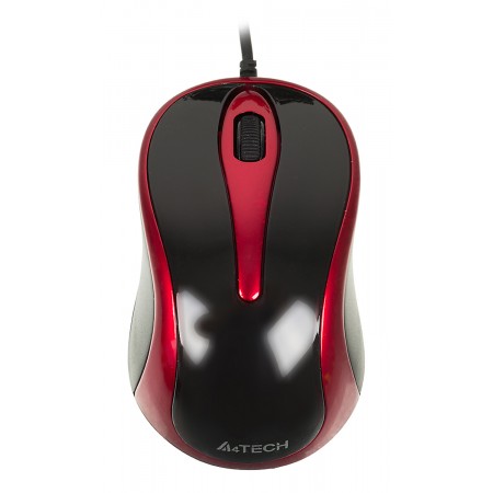 Мышь A4Tech V-Track Padless N-360 красный/черный оптическая 1200dpi USB 3but (N-360-2)
