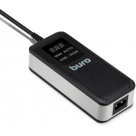 Блок питания Buro BUM-0065A90 автоматический 90W 15V-20V 11-connectors 5A 1xUSB 2.1A от бытовой электросети LСD индикатор