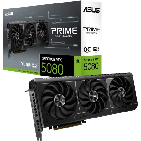 Видеокарта Asus PCI-E PRIME-RTX5080-O16G NVIDIA GeForce RTX 5080 16Gb 256bit GDDR7 2655/30000 HDMIx1 DPx3 HDCP Ret