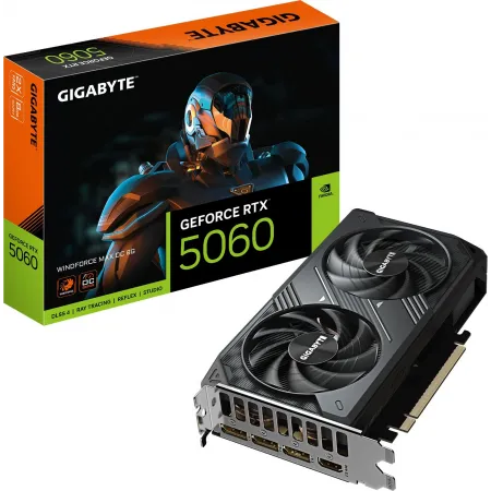 Видеокарта Gigabyte PCI-E 5.0 GV-N5060WF2MAX OC-8GD 1.0 NVIDIA GeForce RTX 5060 8Gb 128bit GDDR7 2497/28000 HDMIx1 DPx3 HDCP Ret