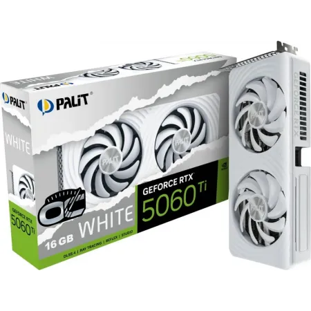 Видеокарта Palit PCI-E 5.0 PA-RTX5060TI WHITE OC NVIDIA GeForce RTX 5060TI 16Gb 128bit GDDR7 2407/28000 HDMIx1 DPx3 HDCP Ret
