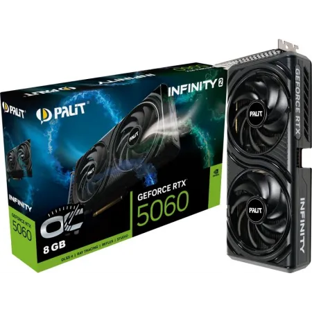 Видеокарта Palit PCI-E 5.0 PA-RTX5060 INFINITY 2 OC NVIDIA GeForce RTX 5060 8Gb 128bit GDDR7 2280/28000 HDMIx1 DPx3 HDCP Ret Видеокарта Palit PCI-E 5.0 PA-RTX5060 INFINITY 2 OC NVIDIA GeForce RTX 5060 8Gb 128bit GDDR7 2280/28000 HDMIx1 DPx3 HDCP Ret