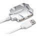 Разветвитель USB 2.0 Buro BU-HUB4-0.5-U2.0-Candy 4порт. серебристый