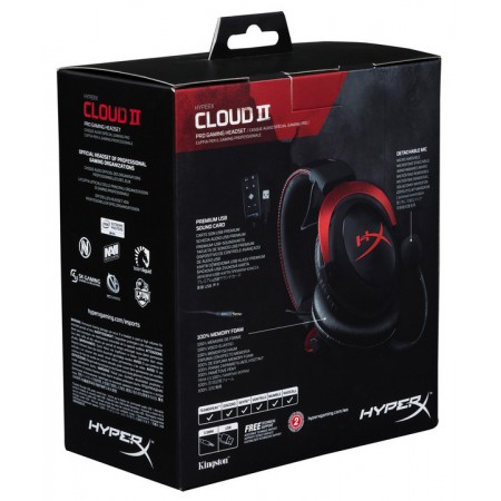 Наушники с микрофоном HyperX Cloud II черный/красный 1м мониторные оголовье (KHX-HSCP-RD)