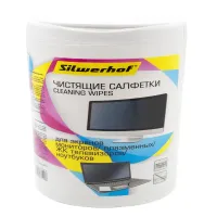 Салфетки Silwerhof 671214 для экранов мониторов/плазменных/ЖК телевизоров/ноутбуков туба 100шт влажных