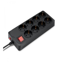Сетевой фильтр Buro 800SH-3-B 3м (8 розеток) черный (коробка)