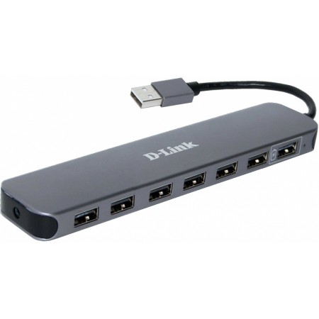 Разветвитель USB 2.0 D-Link DUB-H7 7порт. черный (DUB-H7/E1A)