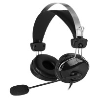 Наушники с микрофоном A4Tech HU-7P черный 2м накладные USB оголовье