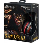 Наушники с микрофоном Оклик HS-L610G SAMURAI черный/красный 2.2м мониторные USB оголовье (1460161)