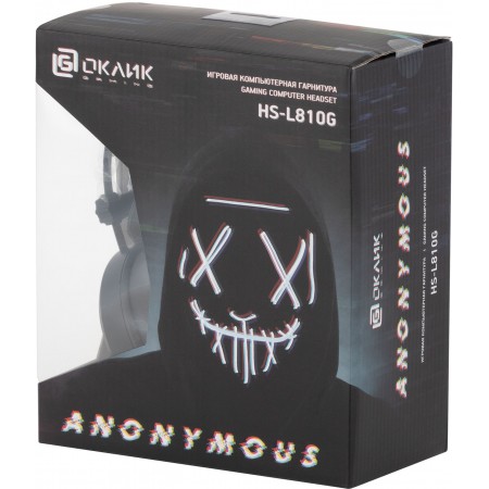 Наушники с микрофоном Оклик HS-L810G ANONYMOUS черный 2.2м мониторные оголовье (1460164)