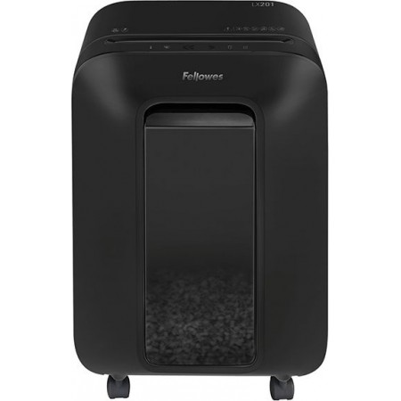 Шредер Fellowes PowerShred LX201 черный (секр.P-5) перекрестный 12лист. 22лтр. скрепки скобы пл.карты