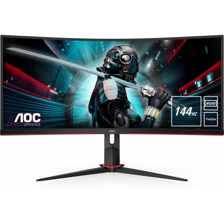 Монитор AOC 34" Gaming CU34G2X черный/красный VA LED 1ms 21:9 HDMI матовая HAS 300cd 178гр/178гр 3440x1440 144Hz FreeSync Premium DP FHD USB 8.1кг