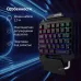 Игровой блок Оклик 703GK черный USB for gamer LED (подставка для запястий) (1533151)