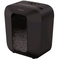 Шредер Fellowes PowerShred LX25 черный (секр.P-4) перекрестный 6лист. 11.5лтр. скрепки скобы пл.карты