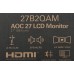 Монитор AOC 27" Value Line 27B2QAM черный VA LED 16:9 HDMI M/M матовая 250cd 178гр/178гр 1920x1080 75Hz VGA DP FHD 3.7кг