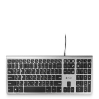 Клавиатура Оклик 890S серый/черный USB slim Multimedia (1784239)