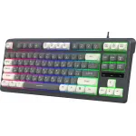 Клавиатура Оклик 711G серый/белый USB for gamer LED (1790385)
