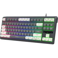 Клавиатура Оклик 711G серый/белый USB for gamer LED (1790385)