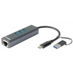 Разветвитель USB 3.0 D-Link DUB-2332 3порт. черный (DUB-2332/A1A)