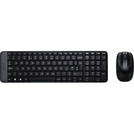 Клавиатура + мышь Logitech MK220 клав:черный мышь:черный USB беспроводная (920-003161)