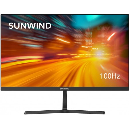 Монитор SunWind 23.8" SM-24FI221 черный IPS LED 5ms 16:9 HDMI M/M матовая 250cd 178гр/178гр 1920x1080 100Hz G-Sync VGA DP FHD 3.0кг