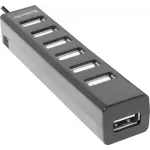 Разветвитель USB 2.0 Defender Quadro Swift 7порт. черный (83203)