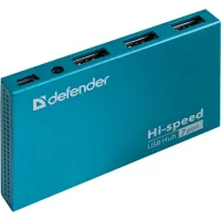 Разветвитель USB 2.0 Defender Septima Slim 7порт. синий (83505)