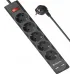 Сетевой фильтр Defender DFS 751 1.8м (5 розеток) черный (коробка)