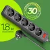 Сетевой фильтр Defender ES 1.8м (5 розеток) черный (коробка)