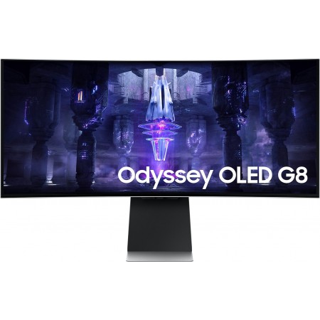 Монитор Samsung 34" Odyssey OLED G8 S34BG850SI серебристый OLED LED 21:9 M/M полуматовая HAS 250cd 178гр/178гр 3440x1440 175Hz FreeSync Premium Ultra WQHD USB 7.5кг