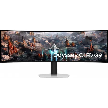 Монитор Samsung 49" Odyssey OLED G9 S49CG930SI серебристый OLED LED 32:9 HDMI M/M матовая HAS 250cd 178гр/178гр 5120x1440 240Hz FreeSync Premium Pro DP 2K USB 12.6кг