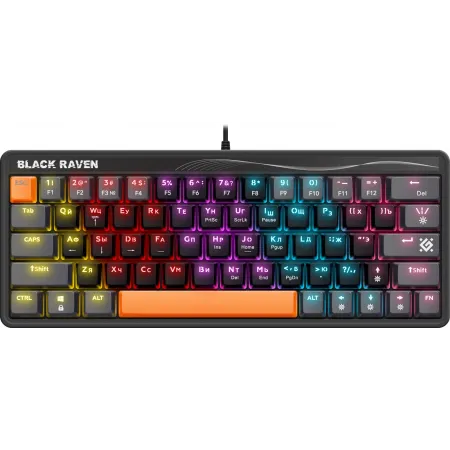 Клавиатура Defender Black Raven GK-417 механическая черный USB Multimedia for gamer LED (45414)