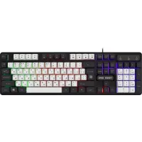 Клавиатура Defender Dark Knight GK-077 белый/черный USB Multimedia for gamer LED (45078)