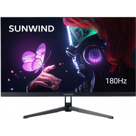 Монитор SunWind 24.5" SM-25FI401 черный IPS LED 3ms 16:9 HDMI матовая 250cd 178гр/178гр 1920x1080 180Hz G-Sync FreeSync DP FHD 3.3кг