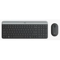 Клавиатура + мышь Logitech MK470 клав:графитовый/светло-серый мышь:графитовый USB беспроводная slim (920-009180)
