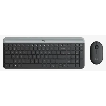 Клавиатура + мышь Logitech MK470 клав:графитовый/светло-серый мышь:графитовый USB беспроводная slim (920-009180)