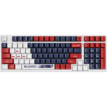 Клавиатура A4Tech Bloody S98 Sports Navy BLMS Plus механическая синий/белый USB for gamer LED (S98 SPORTS NAVY BLMS RED PLUS)