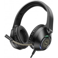 Наушники с микрофоном Hoco W108 Sue черный 2м мониторные USB оголовье (W108)
