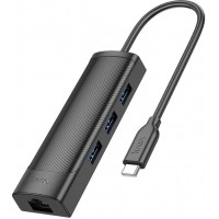 Разветвитель USB-C Hoco HB42 Type-C 3порт. черный