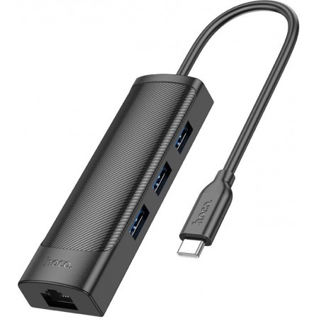 Разветвитель USB-C Hoco HB42 Type-C 3порт. черный