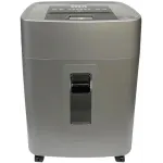 Шредер Office Kit SA375 серый/черный с автоподачей (секр.P-4) фрагменты 375лист. 42лтр. скрепки скобы пл.карты CD