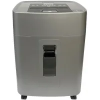 Шредер Office Kit SA375 серый/черный с автоподачей (секр.P-4) фрагменты 375лист. 42лтр. скрепки скобы пл.карты CD