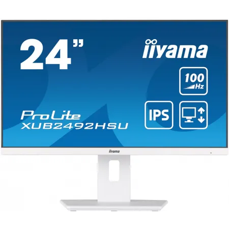 Монитор Iiyama 23.8" ProLite XUB2492HSU-W6 белый IPS LED 0.4ms 16:9 HDMI M/M матовая HAS Piv 250cd 178гр/178гр 1920x1080 100Hz DP FHD USB 4.9кг