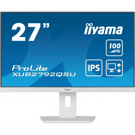 Монитор Iiyama 27" ProLite XUB2792QSU-W6 белый IPS LED 0.4ms 16:9 HDMI M/M матовая HAS Piv 250cd 178гр/178гр 2560x1440 100Hz DP WQ USB 6.1кг