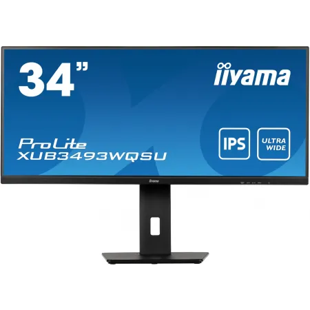 Монитор Iiyama 34" ProLite XUB3493WQSU-B5 черный IPS LED 21:9 HDMI M/M матовая HAS Piv 400cd 178гр/178гр 3440x1440 75Hz FreeSync DP UW USB 9.4кг