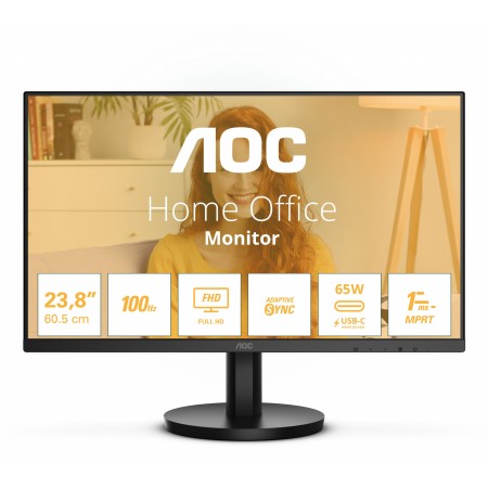 Монитор AOC 23.8" 24B3CA2 черный IPS LED 1ms 16:9 HDMI M/M матовая 250cd 178гр/178гр 1920x1080 100Hz DP FHD USB 3.4кг