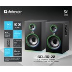 Колонки Defender Solar 20 2.0 черный 20Вт BT беспроводные BT