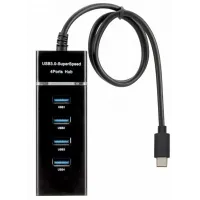 Разветвитель USB-C Digma DHUB-4USB-C-3.0 4порт. черный