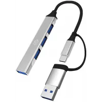 Разветвитель USB-C Digma DHUB-4USB-AC-2.0 4порт. черный