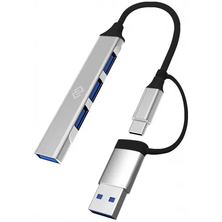 Разветвитель USB-C Digma DHUB-4USB-AC-3.0 4порт. черный